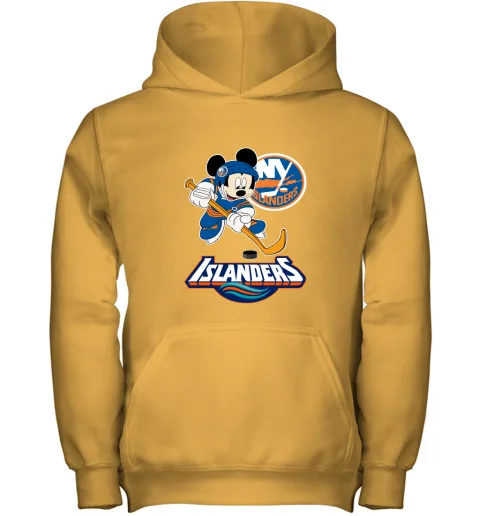 NHL Hockey Mickey Mouse Team New York Islanders Youth Hoodie NHL Hockey Mickey Mouse Team New York Islanders Youth Hoodie