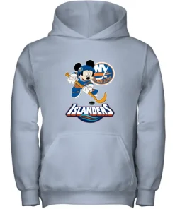NHL Hockey Mickey Mouse Team New York Islanders Youth Hoodie 13 NHL Hockey Mickey Mouse Team New York Islanders Youth Hoodie