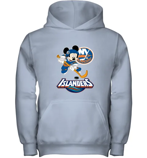 NHL Hockey Mickey Mouse Team New York Islanders Youth Hoodie NHL Hockey Mickey Mouse Team New York Islanders Youth Hoodie
