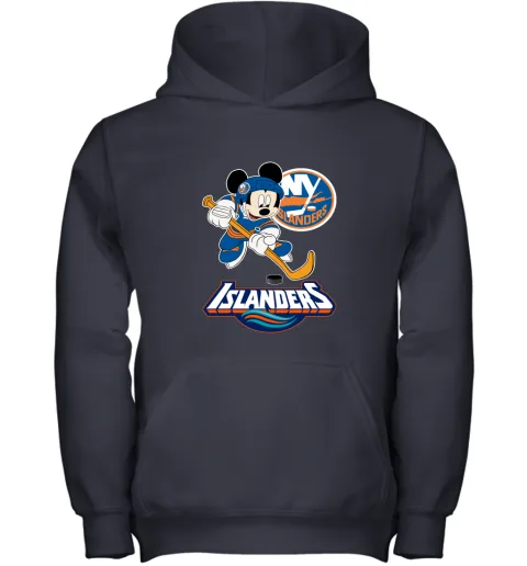 NHL Hockey Mickey Mouse Team New York Islanders Youth Hoodie NHL Hockey Mickey Mouse Team New York Islanders Youth Hoodie