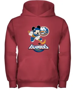 NHL Hockey Mickey Mouse Team New York Islanders Youth Hoodie 14 NHL Hockey Mickey Mouse Team New York Islanders Youth Hoodie