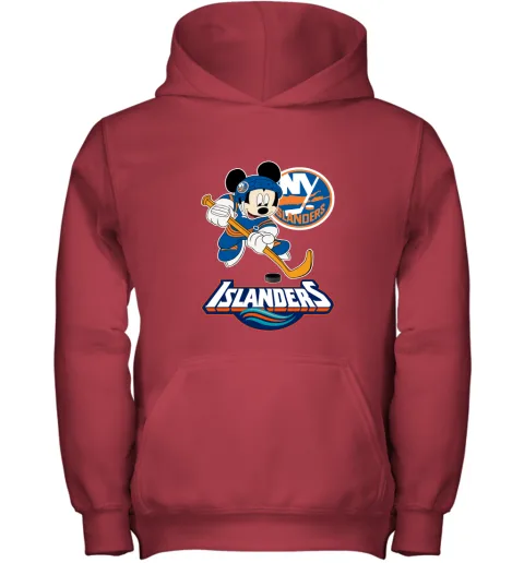 NHL Hockey Mickey Mouse Team New York Islanders Youth Hoodie NHL Hockey Mickey Mouse Team New York Islanders Youth Hoodie