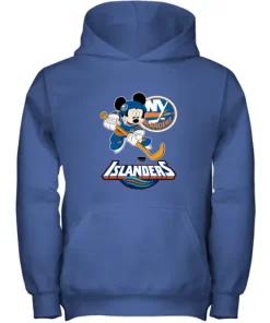 NHL Hockey Mickey Mouse Team New York Islanders Youth Hoodie 12 NHL Hockey Mickey Mouse Team New York Islanders Youth Hoodie
