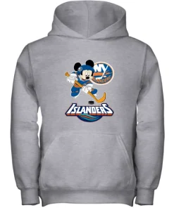 NHL Hockey Mickey Mouse Team New York Islanders Youth Hoodie 8 NHL Hockey Mickey Mouse Team New York Islanders Youth Hoodie