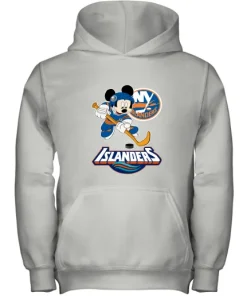 NHL Hockey Mickey Mouse Team New York Islanders Youth Hoodie