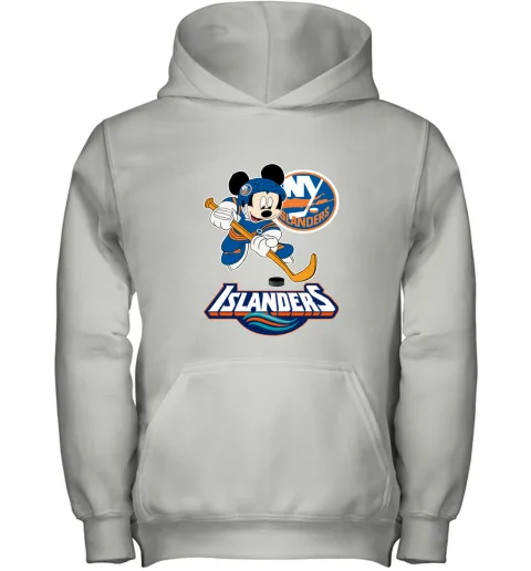 NHL Hockey Mickey Mouse Team New York Islanders Youth Hoodie NHL Hockey Mickey Mouse Team New York Islanders Youth Hoodie