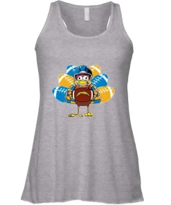 Los Angeles Chargers Turkey Football Thanksgiving Racerback Tank 5 Los Angeles Chargers Turkey Football Thanksgiving Racerback Tank