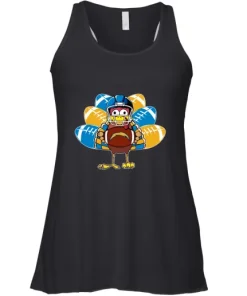 Los Angeles Chargers Turkey Football Thanksgiving Racerback Tank
