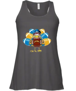 Los Angeles Chargers Turkey Football Thanksgiving Racerback Tank 12 Los Angeles Chargers Turkey Football Thanksgiving Racerback Tank