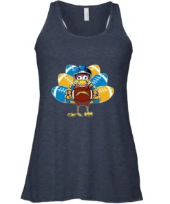 Los Angeles Chargers Turkey Football Thanksgiving Racerback Tank 11 Los Angeles Chargers Turkey Football Thanksgiving Racerback Tank