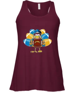 Los Angeles Chargers Turkey Football Thanksgiving Racerback Tank 4 Los Angeles Chargers Turkey Football Thanksgiving Racerback Tank