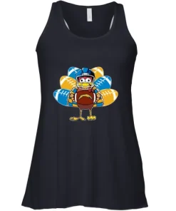 Los Angeles Chargers Turkey Football Thanksgiving Racerback Tank 9 Los Angeles Chargers Turkey Football Thanksgiving Racerback Tank