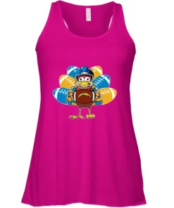Los Angeles Chargers Turkey Football Thanksgiving Racerback Tank 7 Los Angeles Chargers Turkey Football Thanksgiving Racerback Tank