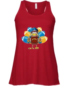 Los Angeles Chargers Turkey Football Thanksgiving Racerback Tank 6 Los Angeles Chargers Turkey Football Thanksgiving Racerback Tank