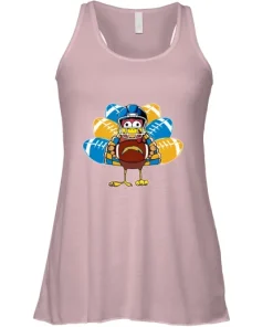 Los Angeles Chargers Turkey Football Thanksgiving Racerback Tank 10 Los Angeles Chargers Turkey Football Thanksgiving Racerback Tank