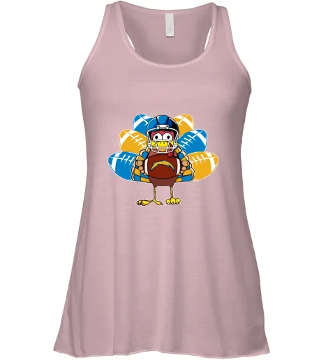 Los Angeles Chargers Turkey Football Thanksgiving Racerback Tank Los Angeles Chargers Turkey Football Thanksgiving Racerback Tank