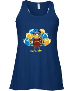 Los Angeles Chargers Turkey Football Thanksgiving Racerback Tank 8 Los Angeles Chargers Turkey Football Thanksgiving Racerback Tank