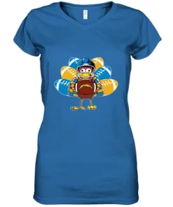 Los Angeles Chargers Turkey Football Thanksgiving Women's V-Neck T-Shirt 7 Los Angeles Chargers Turkey Football Thanksgiving Women's V-Neck T-Shirt