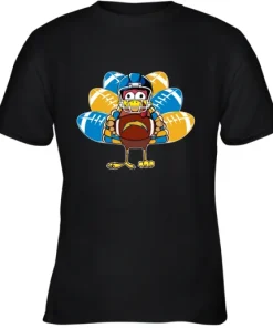 Los Angeles Chargers Turkey Football Thanksgiving Youth T-Shirt