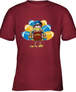 Los Angeles Chargers Turkey Football Thanksgiving Youth T-Shirt 11 Los Angeles Chargers Turkey Football Thanksgiving Youth T-Shirt