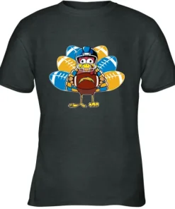 Los Angeles Chargers Turkey Football Thanksgiving Youth T-Shirt 7 Los Angeles Chargers Turkey Football Thanksgiving Youth T-Shirt