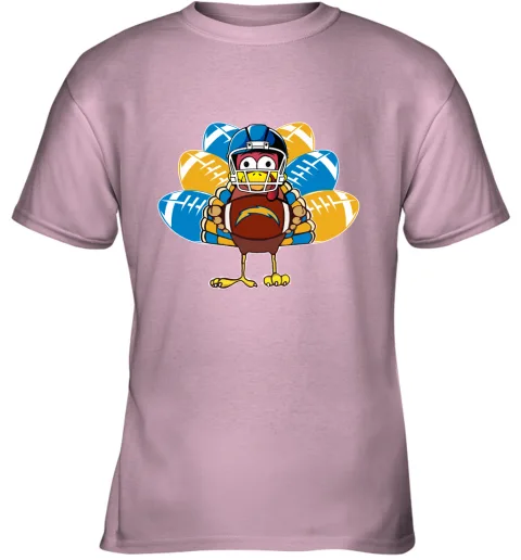 Los Angeles Chargers Turkey Football Thanksgiving Youth T-Shirt Los Angeles Chargers Turkey Football Thanksgiving Youth T-Shirt