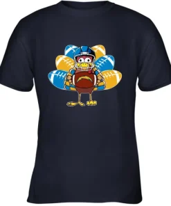 Los Angeles Chargers Turkey Football Thanksgiving Youth T-Shirt 4 Los Angeles Chargers Turkey Football Thanksgiving Youth T-Shirt