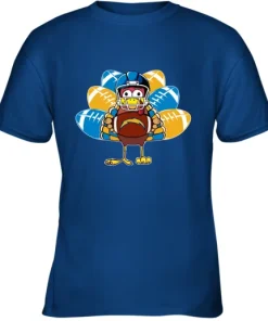 Los Angeles Chargers Turkey Football Thanksgiving Youth T-Shirt 8 Los Angeles Chargers Turkey Football Thanksgiving Youth T-Shirt