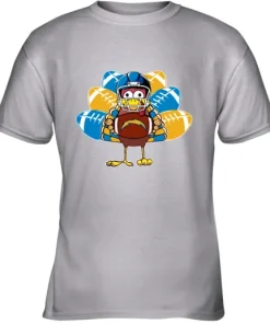 Los Angeles Chargers Turkey Football Thanksgiving Youth T-Shirt 5 Los Angeles Chargers Turkey Football Thanksgiving Youth T-Shirt