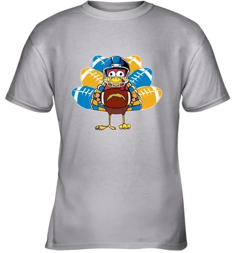 Los Angeles Chargers Turkey Football Thanksgiving Youth T-Shirt Los Angeles Chargers Turkey Football Thanksgiving Youth T-Shirt