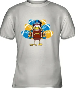 Los Angeles Chargers Turkey Football Thanksgiving Youth T-Shirt 3 Los Angeles Chargers Turkey Football Thanksgiving Youth T-Shirt