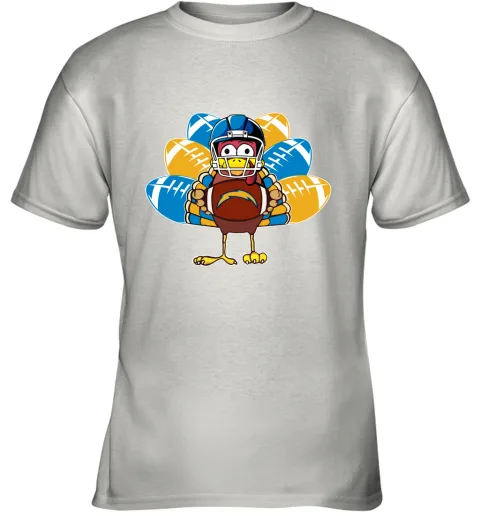 Los Angeles Chargers Turkey Football Thanksgiving Youth T-Shirt Los Angeles Chargers Turkey Football Thanksgiving Youth T-Shirt