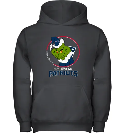 I Hate People But I Love My New England Patriots Grinch NFL Youth Hoodie I Hate People But I Love My New England Patriots Grinch NFL Youth Hoodie