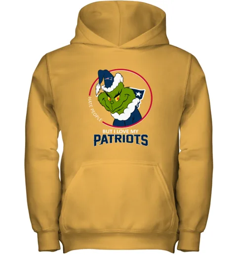 I Hate People But I Love My New England Patriots Grinch NFL Youth Hoodie I Hate People But I Love My New England Patriots Grinch NFL Youth Hoodie