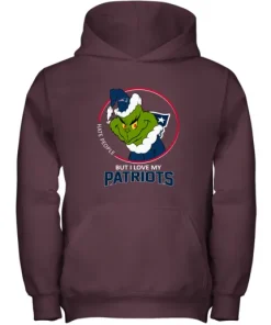 I Hate People But I Love My New England Patriots Grinch NFL Youth Hoodie 9 I Hate People But I Love My New England Patriots Grinch NFL Youth Hoodie