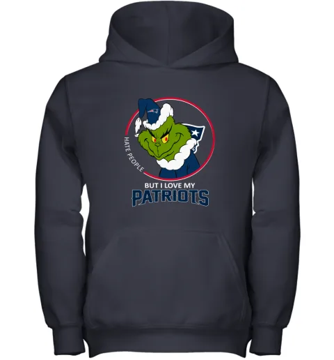 I Hate People But I Love My New England Patriots Grinch NFL Youth Hoodie I Hate People But I Love My New England Patriots Grinch NFL Youth Hoodie