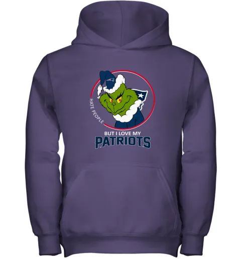 I Hate People But I Love My New England Patriots Grinch NFL Youth Hoodie I Hate People But I Love My New England Patriots Grinch NFL Youth Hoodie