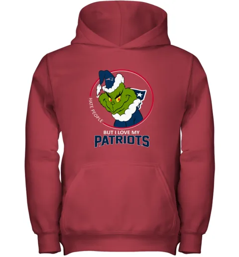 I Hate People But I Love My New England Patriots Grinch NFL Youth Hoodie I Hate People But I Love My New England Patriots Grinch NFL Youth Hoodie