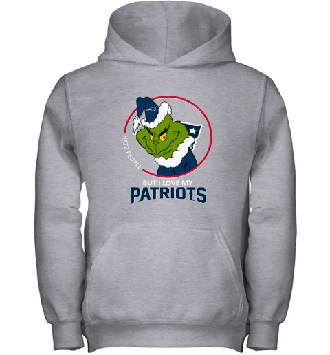 I Hate People But I Love My New England Patriots Grinch NFL Youth Hoodie I Hate People But I Love My New England Patriots Grinch NFL Youth Hoodie