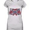 Lynyrd Skynyrd Rebel Flag Women's V-Neck T-Shirt 1 Lynyrd Skynyrd Rebel Flag Women's V-Neck T-Shirt