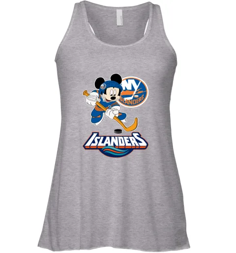 NHL Hockey Mickey Mouse Team New York Islanders Racerback Tank NHL Hockey Mickey Mouse Team New York Islanders Racerback Tank