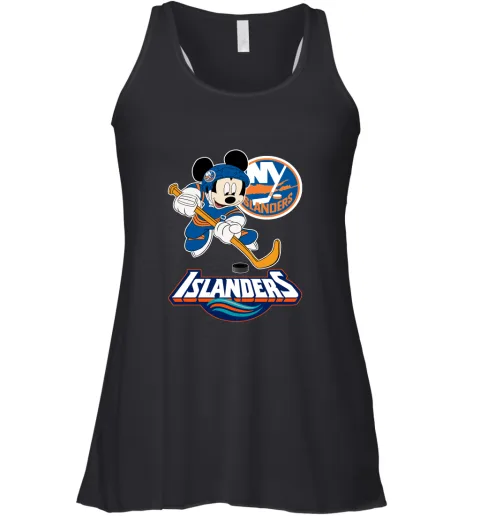 NHL Hockey Mickey Mouse Team New York Islanders Racerback Tank NHL Hockey Mickey Mouse Team New York Islanders Racerback Tank