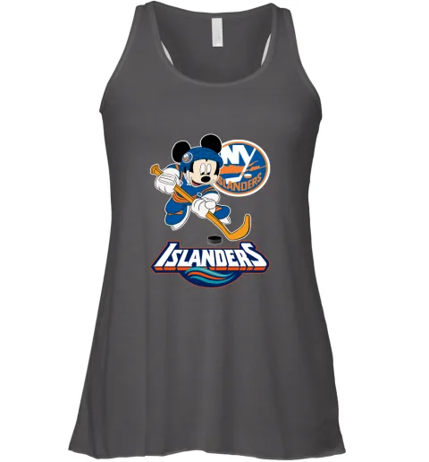 NHL Hockey Mickey Mouse Team New York Islanders Racerback Tank NHL Hockey Mickey Mouse Team New York Islanders Racerback Tank