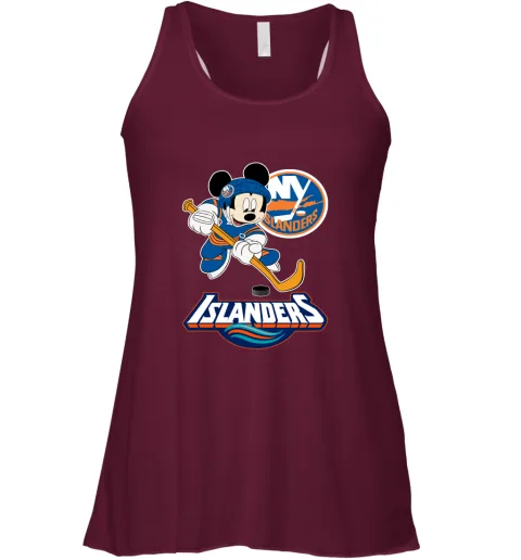 NHL Hockey Mickey Mouse Team New York Islanders Racerback Tank NHL Hockey Mickey Mouse Team New York Islanders Racerback Tank