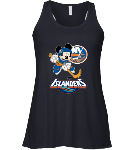 NHL Hockey Mickey Mouse Team New York Islanders Racerback Tank NHL Hockey Mickey Mouse Team New York Islanders Racerback Tank