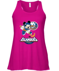 NHL Hockey Mickey Mouse Team New York Islanders Racerback Tank 8 NHL Hockey Mickey Mouse Team New York Islanders Racerback Tank