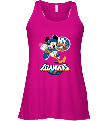 NHL Hockey Mickey Mouse Team New York Islanders Racerback Tank NHL Hockey Mickey Mouse Team New York Islanders Racerback Tank