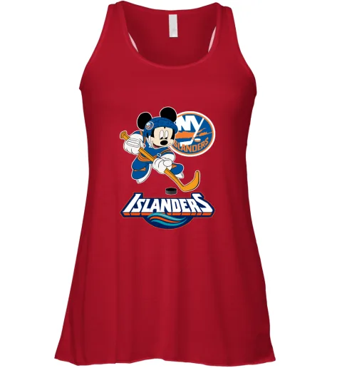 NHL Hockey Mickey Mouse Team New York Islanders Racerback Tank NHL Hockey Mickey Mouse Team New York Islanders Racerback Tank