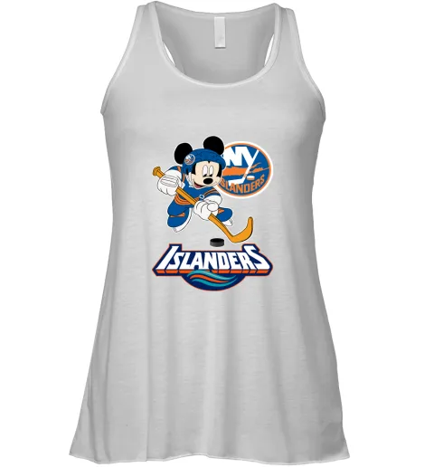 NHL Hockey Mickey Mouse Team New York Islanders Racerback Tank NHL Hockey Mickey Mouse Team New York Islanders Racerback Tank