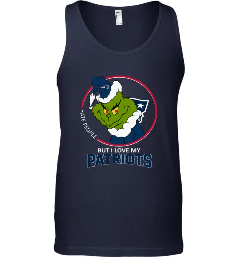 I Hate People But I Love My New England Patriots Grinch NFL Tank Top I Hate People But I Love My New England Patriots Grinch NFL Tank Top